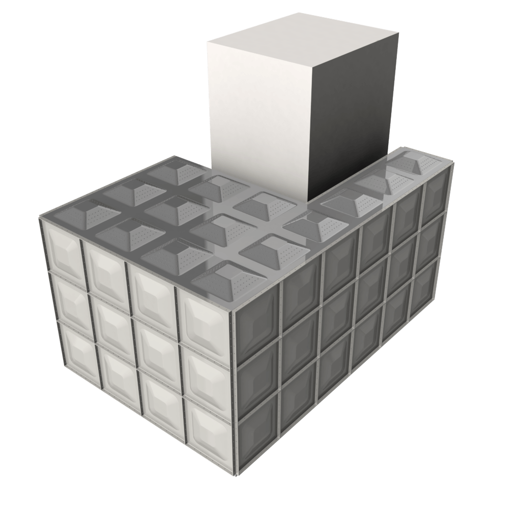 3D model of stainless steel water storage tank