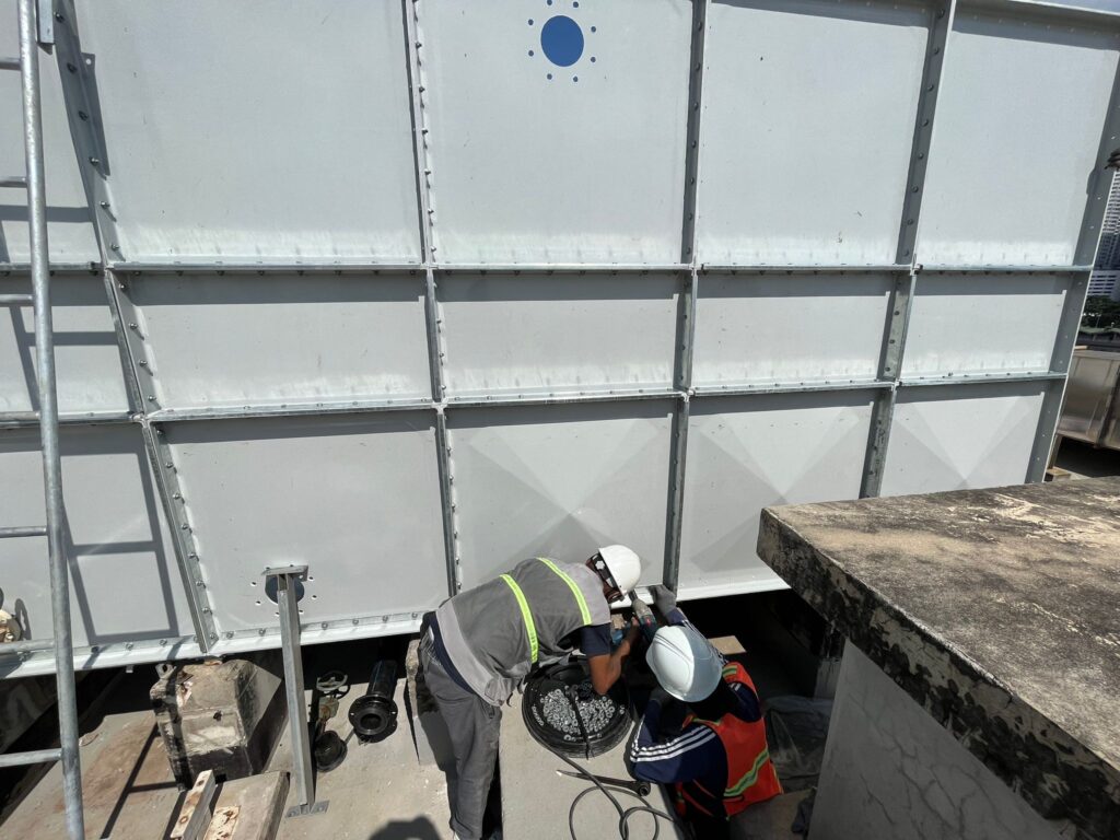 water tank contractor performing GRP FRP Water Tank Installation in Phnom Penh