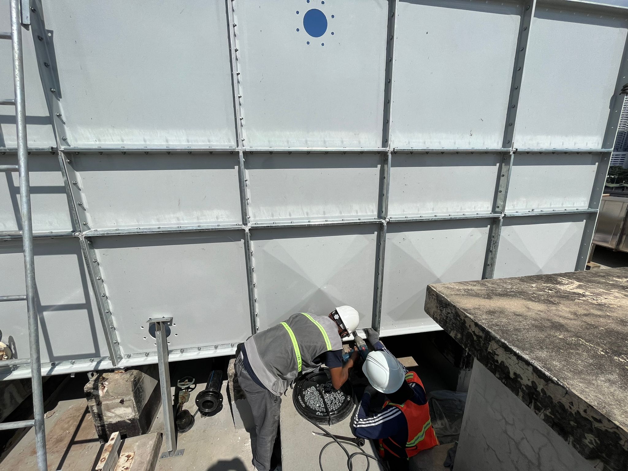 water tank contractor performing GRP FRP Water Tank Installation in Phnom Penh