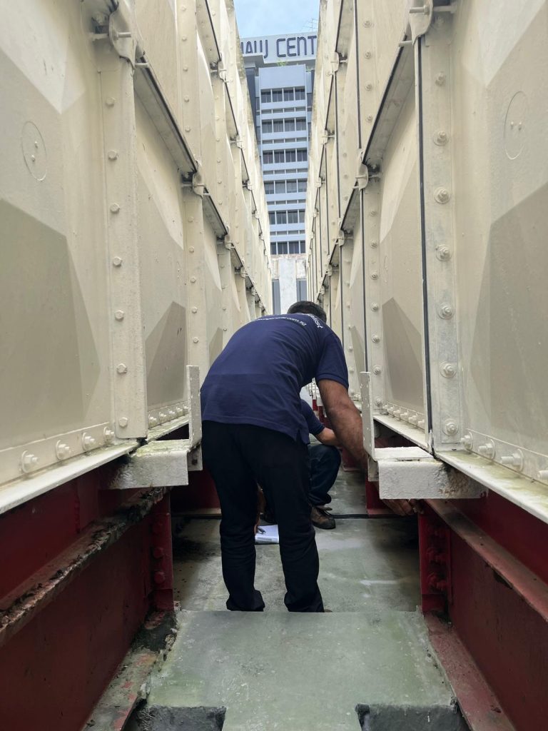 Water Tank Checking by our specialist at Magtech for water storage tank cleaning and repair works