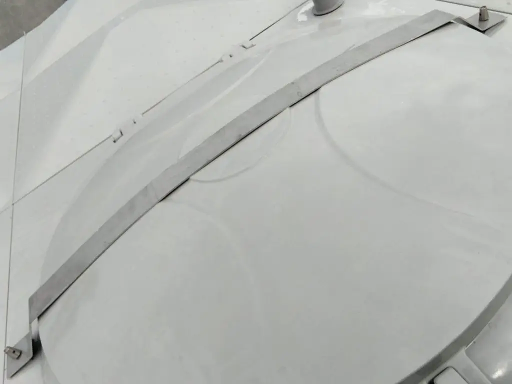 FRP water tank installation at Jalan Tembusu, Singapore – close-up of the tank roof panel