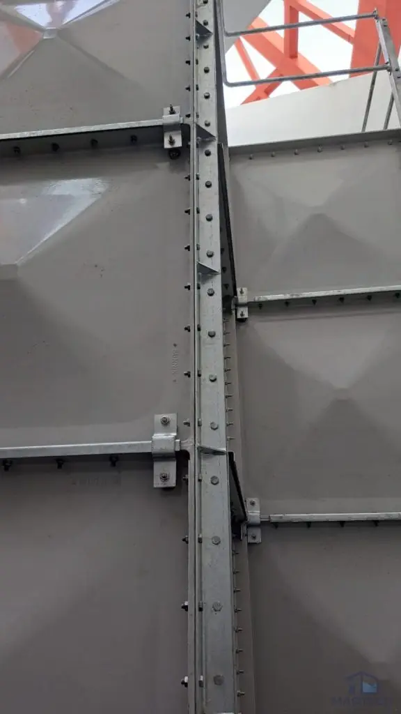 FRP/GRP water tank replacement at AIA Tower, Singapore – sectional panels and internal support structure