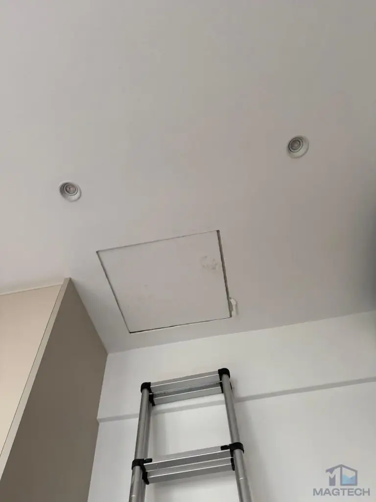 Water tank replacement at 110C Sixth Avenue, Singapore – ceiling access hatch used to reach the tank area