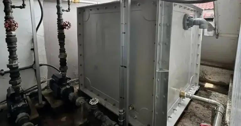 New sectional FRP domestic water tank replacement at 110C Sixth Avenue