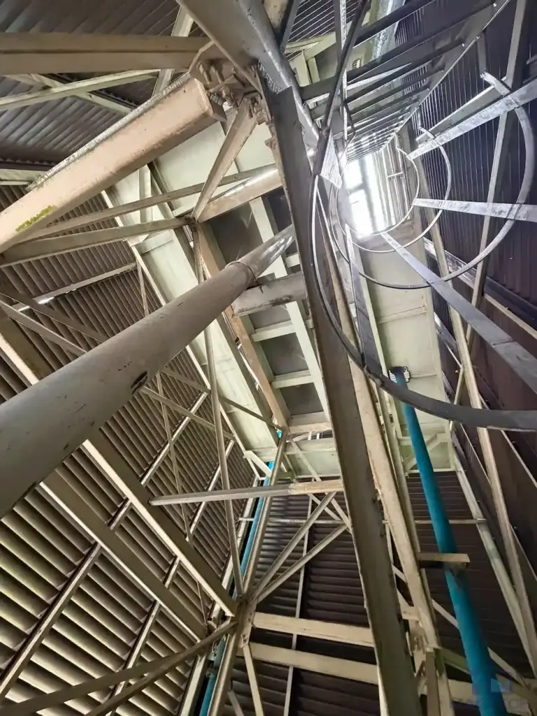 FRP water tank replacement at Changi Cove, Singapore – pipework and structural framework within the tank enclosure